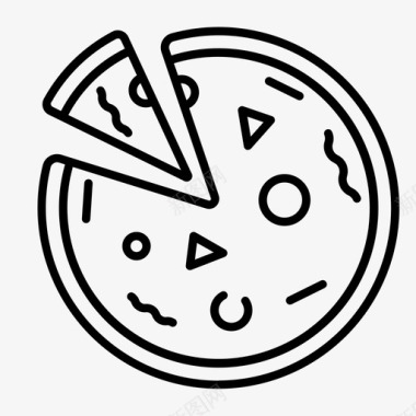 披萨食物手绘图标