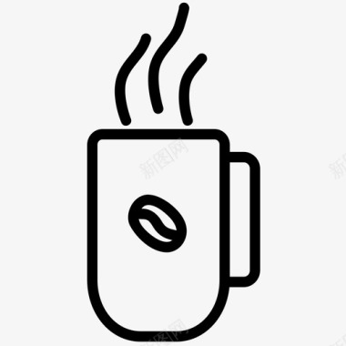 咖啡杯饮料黑色图标