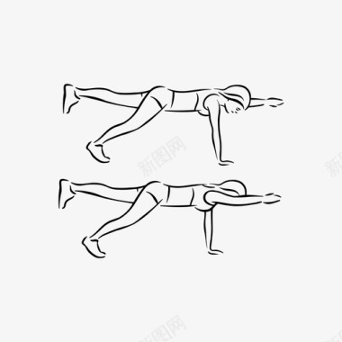 alt手臂和腿部平板运动健身锻炼图标