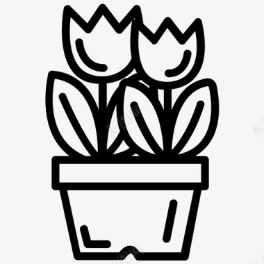 郁金香花卉植物自然图标
