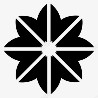 寒食节装饰图案花卉符号装饰花花卉设计图标