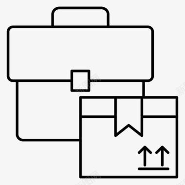 降落伞快递包裹公文包箱子快递图标