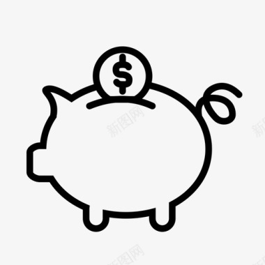 投币猪钱便士图标