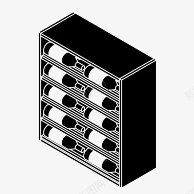 卖场陈列葡萄酒储藏瓶子陈列图标