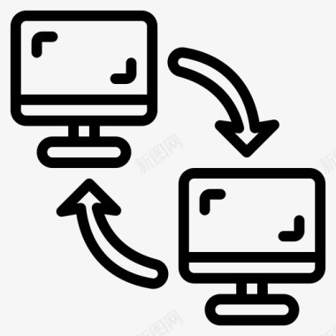 同步ico同步通信计算机图标