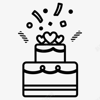 婚礼设计庆典蛋糕生日蛋糕奶油蛋糕图标