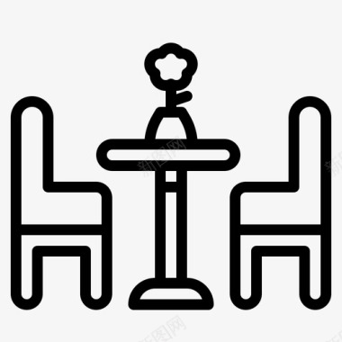 餐桌椅子家用图标