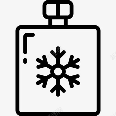 冬天雪地饮料瓶酒精十二月图标
