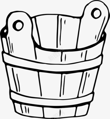 木桶浴室卫生图标
