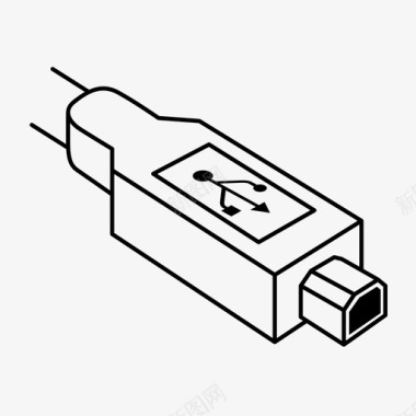 DVI端口usbb端口电缆连接图标