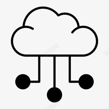 云存储云网络云计算云存储图标