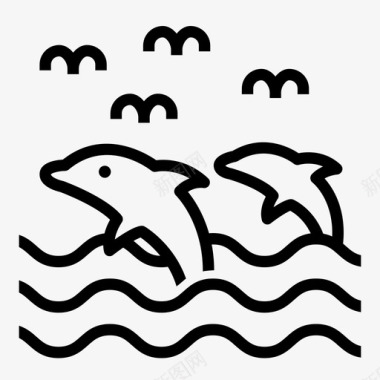 海豚海豚动物海洋图标