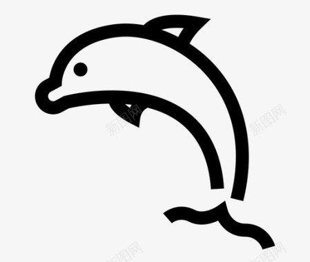 飞燕海豚动物水生图标