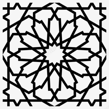 阿拉伯花纹瓷砖图案安达卢西亚几何图案图标