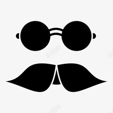 上班男士眼镜胡子时髦男性图标