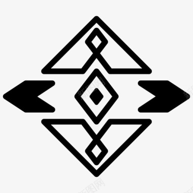 古代农耕平衡符号古代符号菱形图标