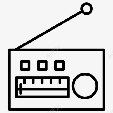 收音机矢量收音机调频媒体图标