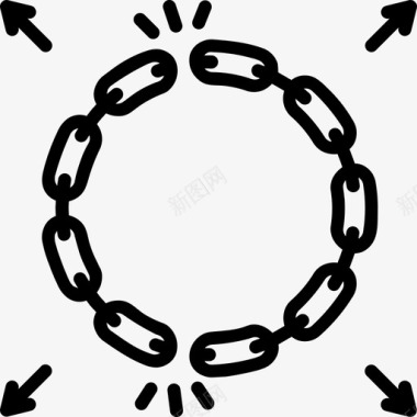 链条分离链条连接图标