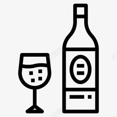 葡萄酒酒瓶饮料图标