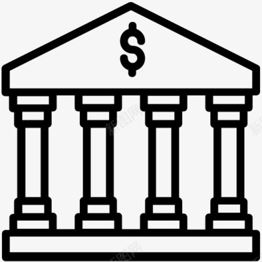 金融机构银行建筑商业银行图标