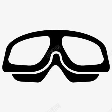 游泳的河马泳镜潜水镜眼镜图标