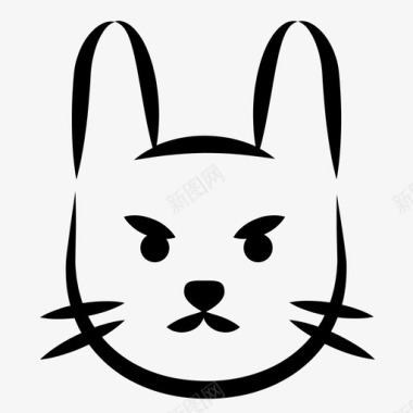 动物坏兔子动物拉宾图标