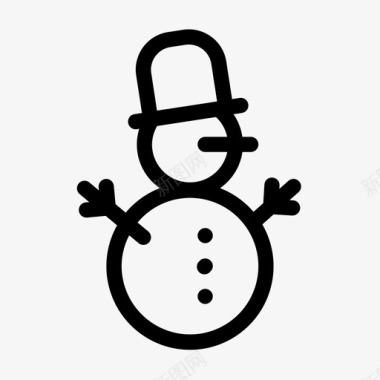 冬天的雪人雪人圣诞节装饰图标