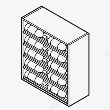 卖场陈列葡萄酒储藏瓶子陈列图标