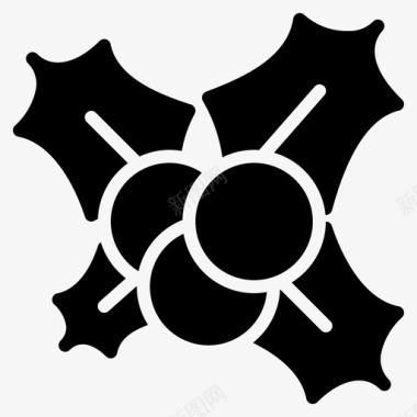 火焰背景装饰迷迭香圣诞装饰图标