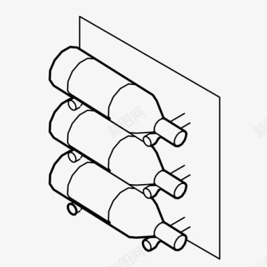 葡萄的叶片葡萄酒储藏瓶子陈列图标