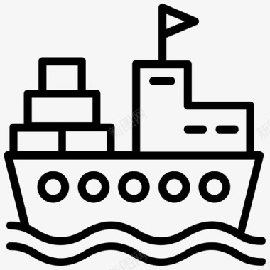 巡洋舰船划船图标