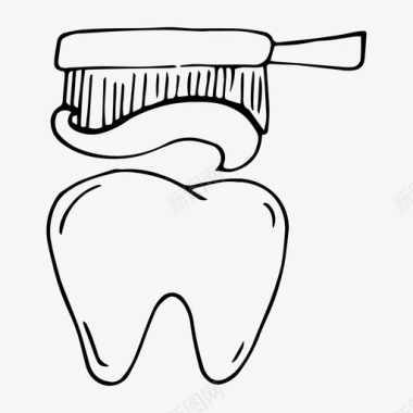刷牙的小朋友刷牙牙齿护理牙齿卫生图标