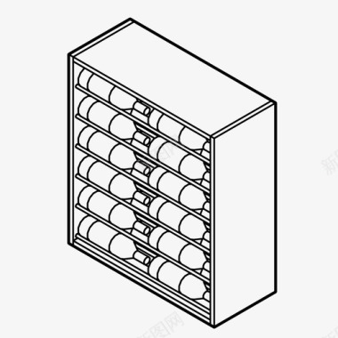 葡萄展板葡萄酒储藏瓶子陈列图标