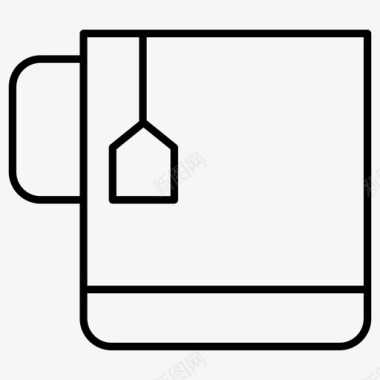 茶马克杯抽象茶图标