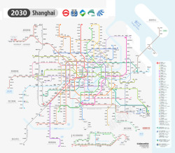 上海地铁2030规划图素材
