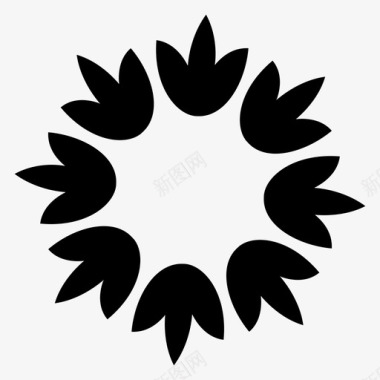 按钮装饰图案花卉符号装饰花花卉设计图标