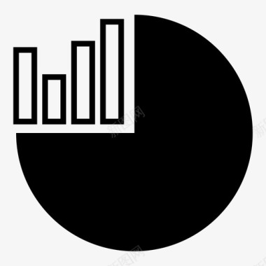 黑色信息图表条形图业务图表图标