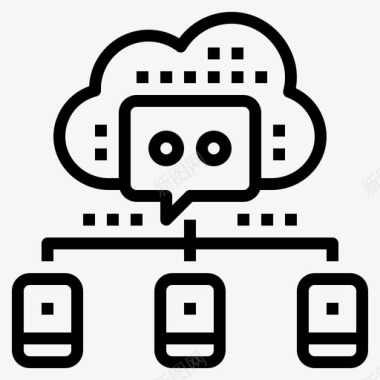 互联网云计算云计算机数据图标
