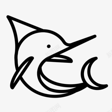海豚旗鱼海豚海洋图标
