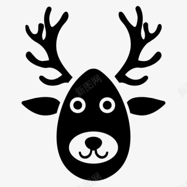 梅花鹿动物圣诞节图标