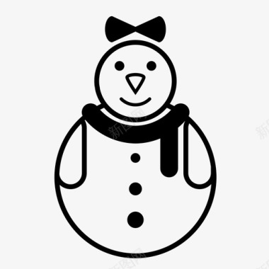 冬天的雪人雪童圣诞节新年图标