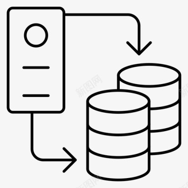 大型手电筒服务器数据中心数据库图标