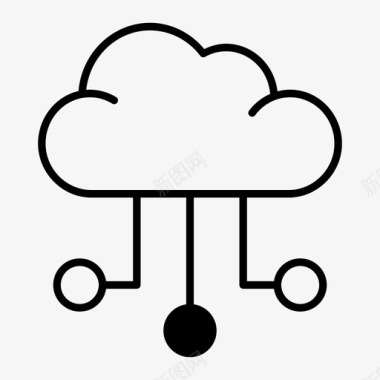 云存储云网络云计算云存储图标