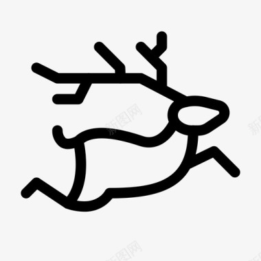 鹿跳圣诞节装饰图标