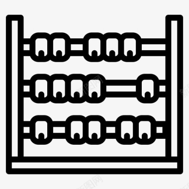 背景的孩子算盘孩子数学图标