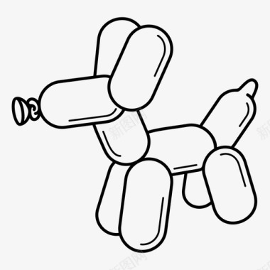 气球玩具气球昆斯狗空气成形动物图标