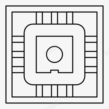密集的芯片cpu芯片组计算机图标