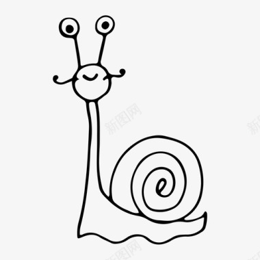 蜗牛动物卡通图标