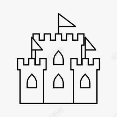 城堡房子幼儿园图标