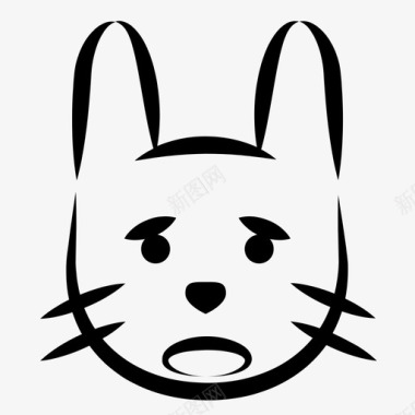 动物兔子动物哭泣图标